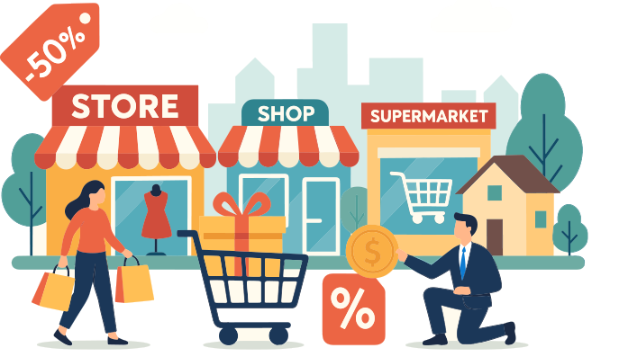 Modern retail shopping center